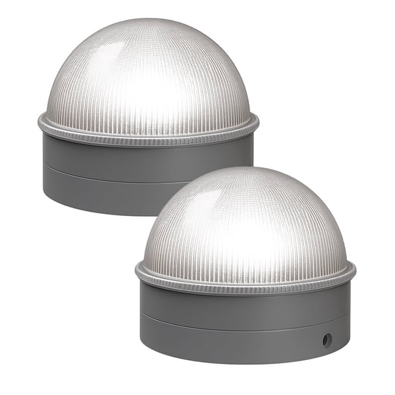 Classy Caps Summit Chain link Solar Post Cap - Fits 2", 2.5", and 3" Posts - Silver ABS (2 Pack)