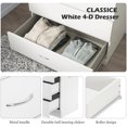 thumbnail image 6 of Modern Wooden 4 Drawers Dresser, Under Desk File Cabinet Storage Drawer, Bedside Nightstand for Bedroom Living Room, White, 6 of 8