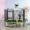 thumbnail image 2 of Qaba Trampoline pour Enfants, Trampoline Intérieur Extérieur avec Filet d'Enceinte, Noir, 2 of 10