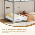 thumbnail image 4 of Zimtown Twin-over-Twin Bunk Bed, Low Profile Junior Bunk Bed Frame, Gray, 4 of 10
