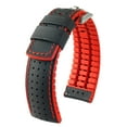 thumbnail image 2 of Hirsch Robby Leather & Rubber Watch Strap - Black & Red - L - 20mm - Silver Buckle, 2 of 10