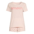 thumbnail image 3 of Grayson Social Women's and Women's Plus Short Sleeve T-Shirt and Shorts Sleep Set, 2-Piece, 3 of 5