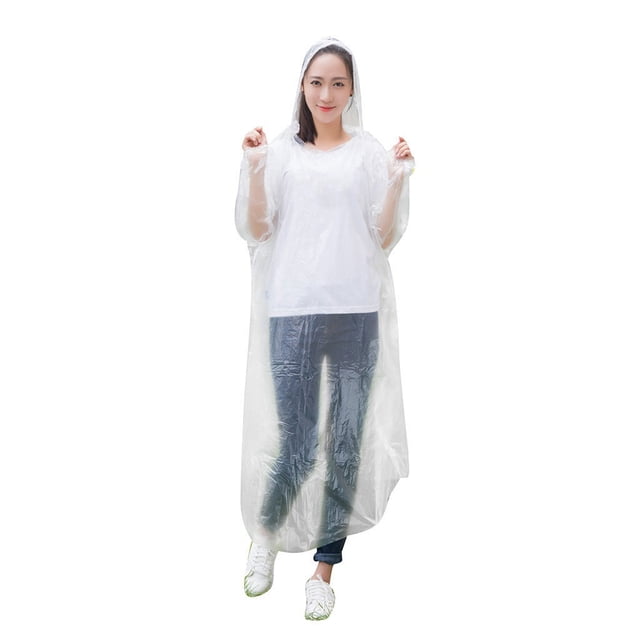 Chubasquero desechable impermeable de emergencia para adultos que camina con capucha para acampar