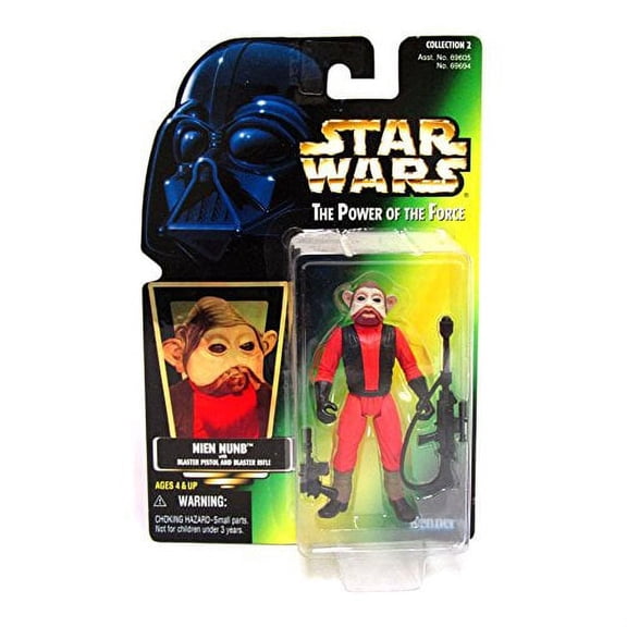 Star Wars Power of the Force Green Hologram card Nien Nunb Action Figure