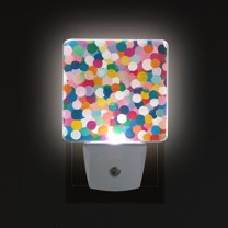 Yayeee LED Night Light for The Home Plug in With Light Sensors 2 Pack, Dark Colorful Circles