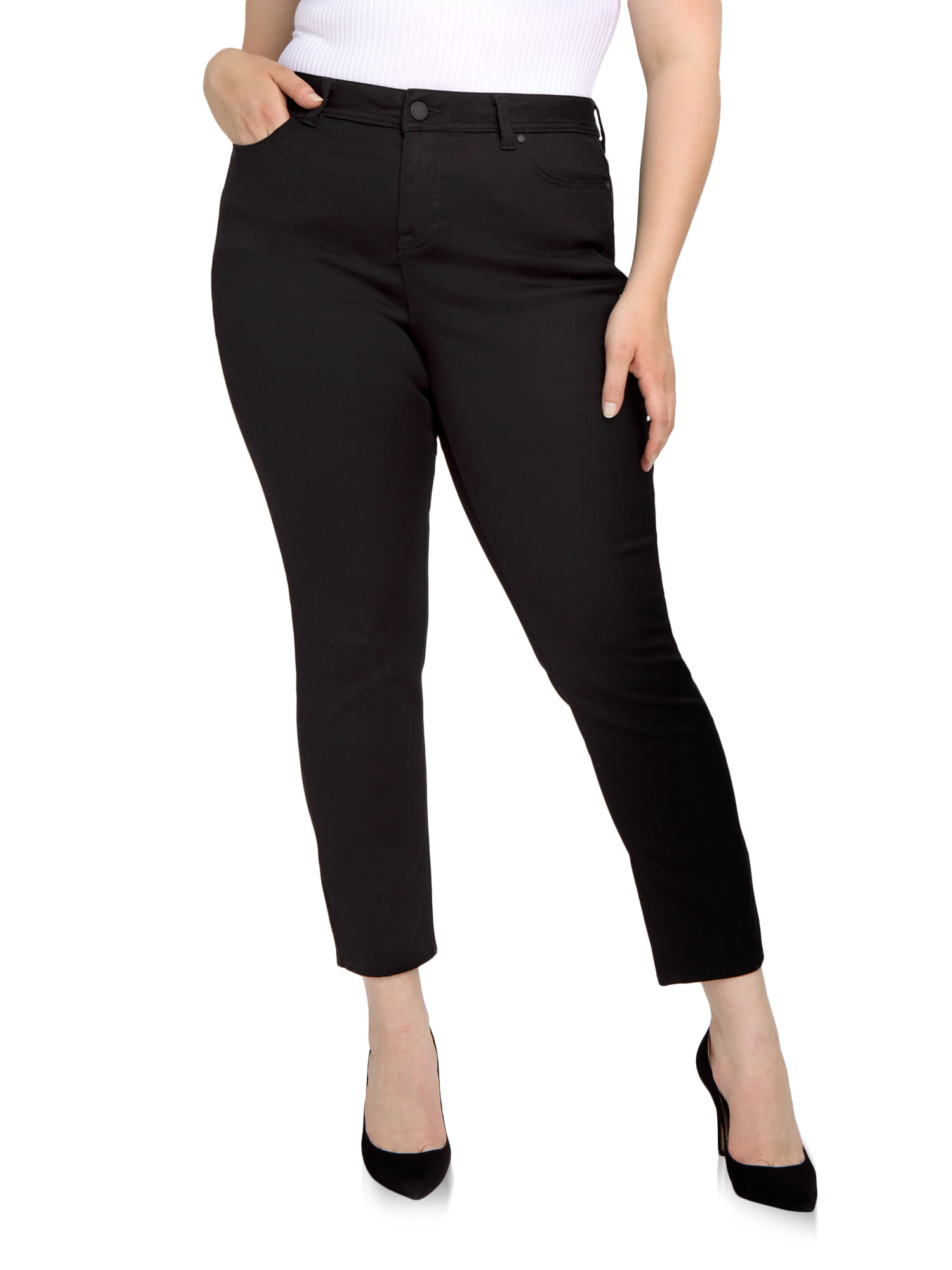 Jordache Women's Plus Size Mid-Rise Curvy Skinny - Walmart.com