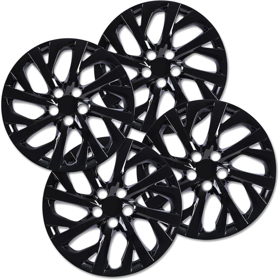 16" Black Lacquer Hubcaps for Toyota Corolla 2009-2026,Snap-on Installation with retention rings,Set of 4 Wheel Rim Covers for Steel Wheels