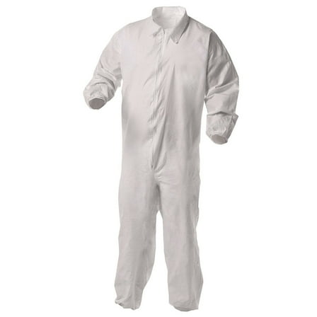 Ansell KCC38927 KGA35 Liquid and Particle Protection Elastic Wrist and Ankles Coveralls - Large/White (25/Carton)