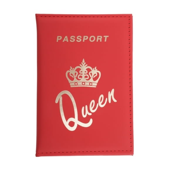 Unique Bargains 1 Pc Passport Holder Crown Letter Passport Sleeve Red
