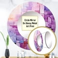 thumbnail image 3 of Designart "Abstract Shapes with Lilac Lattices I" Abstract Shapes Rund Mirror For Wall Decor - Large Purple Round Print Mirror - Round Modern Mirror - Wall Mounted Round Large Mirror - 23" x 23", 3 of 6