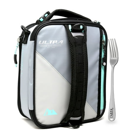 Coco Ice - Ultra Expandable Lunch Box Come With Two Ice Walls and Stainless Steel Fork ( Light Grey )