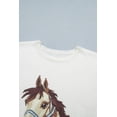thumbnail image 6 of Women's Western Horse Head Print Short Sleeve Sweater – Casual Round Neck Summer Knit Top, XL, 6 of 11