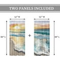 thumbnail image 3 of Ocean Curtains for Living Room Beach Scenic Decor Rod Pocket Coastal Seaside Sunrise Hawaiian Sea Wave Seashore Nautical Printed Bedroom Window Drapes Treatment Fabric 2 Panels 52Wx84L Inch, 3 of 5