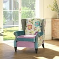 thumbnail image 4 of Jennifer Taylor Home Anya Eclectic Floral Patchwork Boho Chic Wingback Large Living Room Lounge Accent Arm Chair, 4 of 5