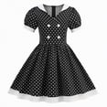 thumbnail image 1 of gdxvjhbj Robes pour Filles Décontractées Robe Mini Trapèze Sans Manches pour Fille Froncée à Volants Évasée Robes Taille 9-10 (Noir, 9-10 Ans), 1 of 6
