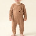 thumbnail image 2 of Ruyang New Born Baby Boy Easter Outfit Knit Ribbed Bunny Rabbit Ear Pocket Romper Jumpsuit Boys One Piece Long Sleeve Cotton Onesie, 2 of 9