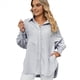 thumbnail image 2 of Camisas de Rayas con Botones para Mujer, Túnicas de Larga, Negras, Talla XXL, 2 of 9