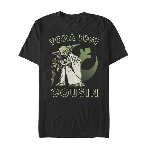 Men's Star Wars Yoda Best Cousin Graphic Tee Black 3X Large