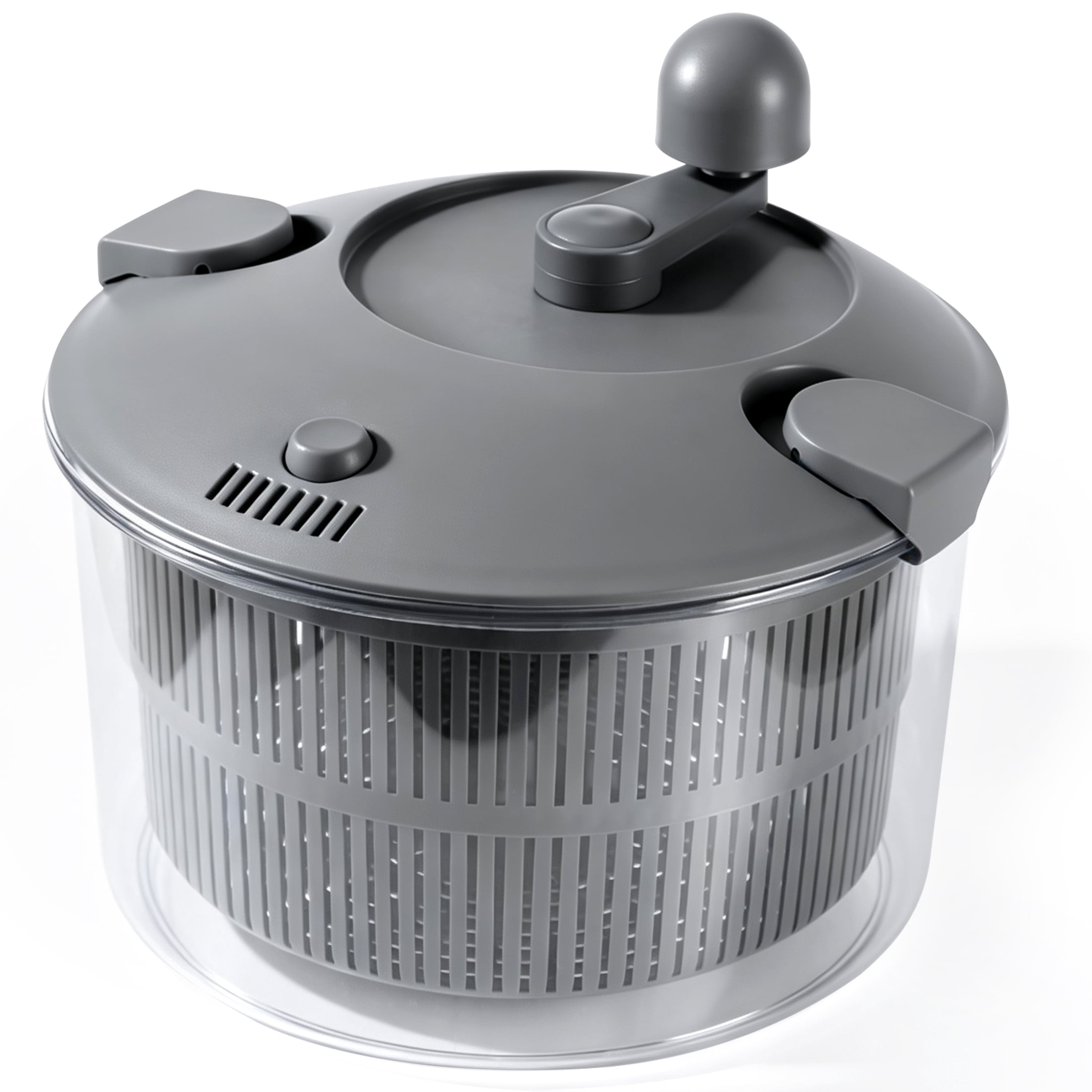 Large Salad Spinner 4.5L/4.8QT, Manual Crank Lettuce Dryer, Vegetable Washer with Locking Lid & Drain System for Fruit Greens Pasta