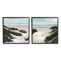 Stupell Industries Tall Grass Sand Dunes Soft Wave Beach Landscape, 12 x 12,Design by Annie Warren