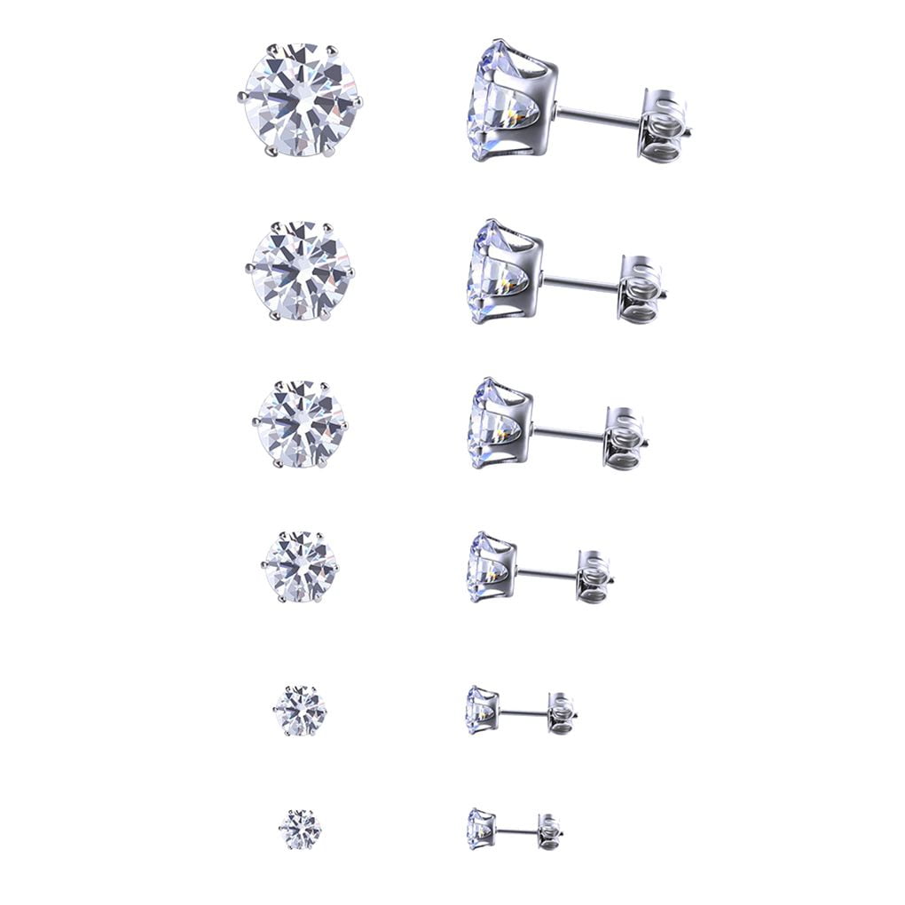12 Pairs of Sparkling Shining Crystal Women Earrings Set Men ...