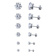 DESTYER 12 Pairs of Sparkling Shining Crystal Women Earrings Set Men Rhinestones Stud Ear Rings Girl Gift Jewelry