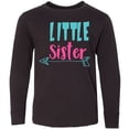 thumbnail image 3 of Inktastic Little Sister, Younger Sister, Arrow - Blue Pink Long Sleeve Youth T-Shirt, 3 of 5