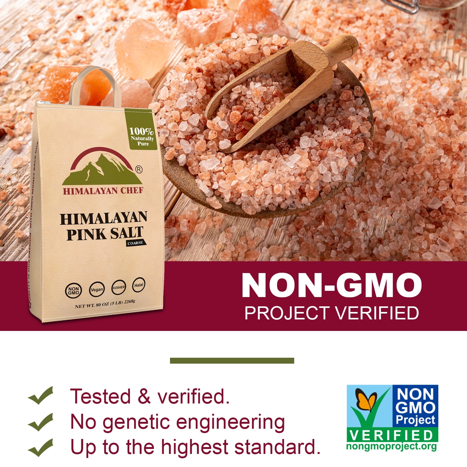 SALT 84 Pink Himalayan Salt - Coarse Grain, Non-GMO, 5lbs Each (Pack of 3)
