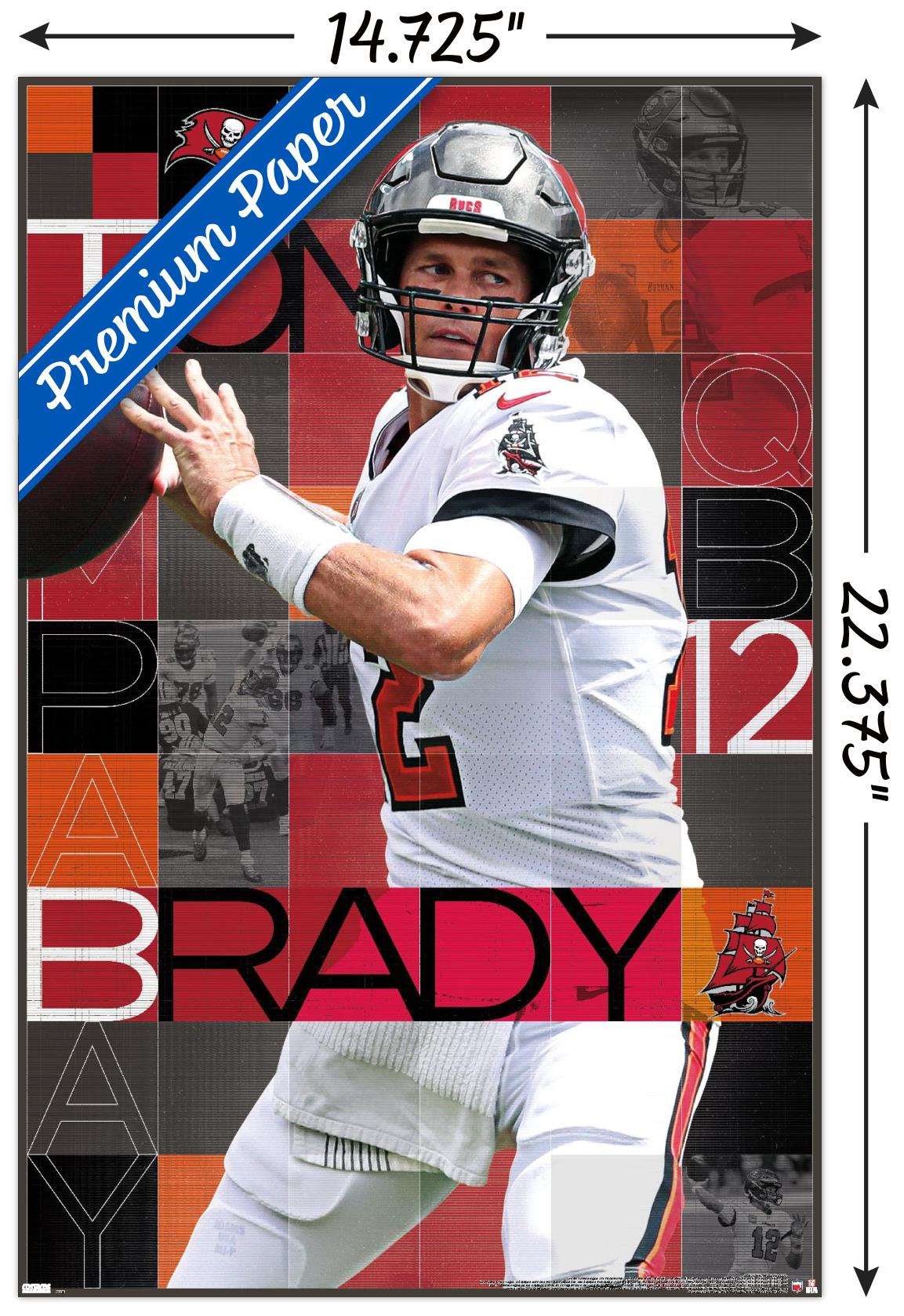 NFL Tampa Bay Buccaneers - Tom Brady 20 Wall Poster, 14.725" x 22.375"