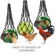 thumbnail image 5 of Malla De Alimentación De Verduras Cojinete De Alta Carga Alimentador De Frutas De Pollo Alimentador De Poliéster Red Bolsa De Hilo Vegetal Soporte De Frutas Con Gancho Para Pollo Pato Loro Pájaro seitruly PT001658-01, 5 of 6