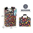 thumbnail image 2 of Yayeee Freestanding Laundry Hamper with Handle Collapsible Large Storage Basket for Clothes, Small Colorful Flower, 2 of 7