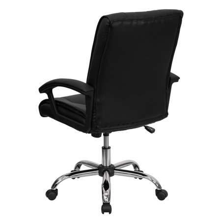UPC: 0889142169192 | Flash Furniture Mid-Back LeatherSoft Swivel Manager s Office Chair with Arms Black