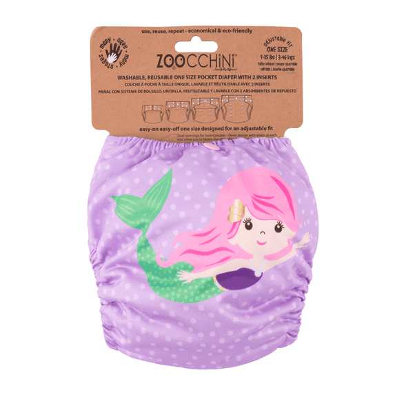 ZOOCCHINI Reusable Cloth Pocket Diaper - Marietta the Mermaid