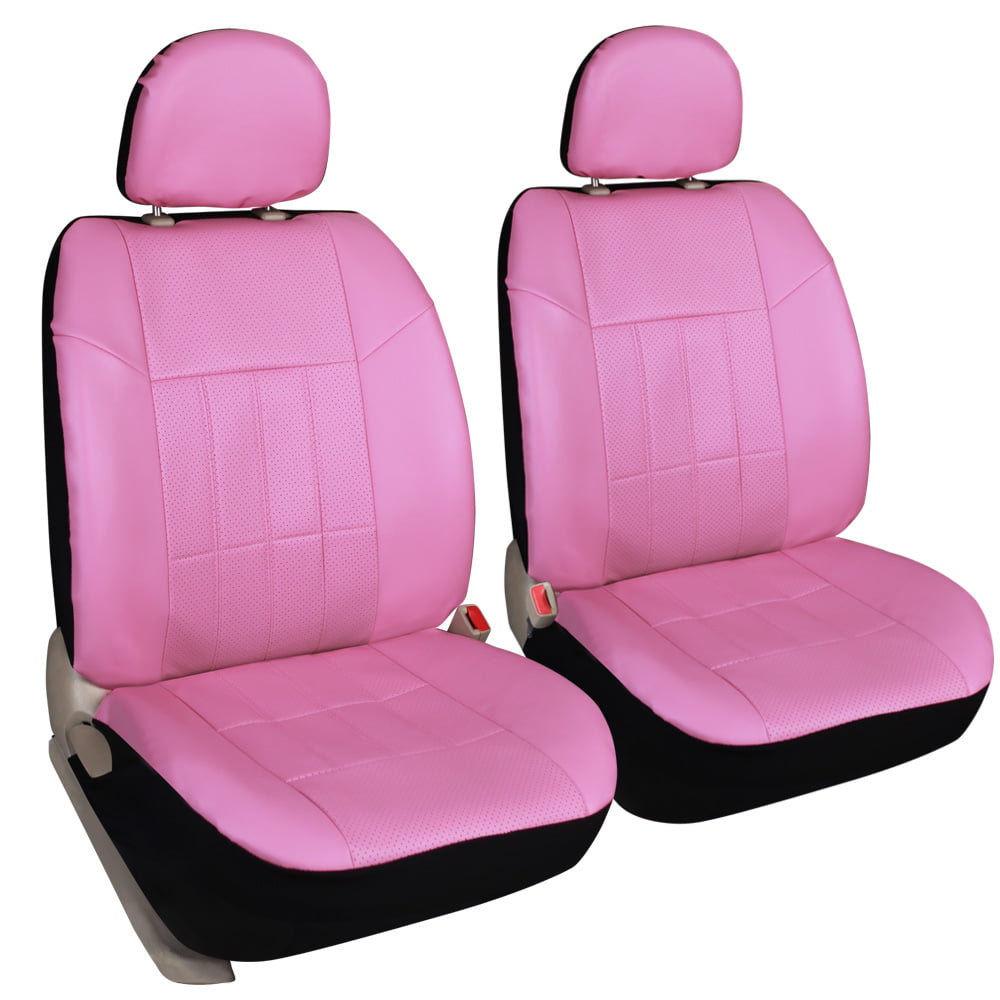 Leader Accessories Auto Leatherette Front Seat Covers Black Set of 2 Low Back Universal for Truck Car SUV 
