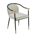 thumbnail image 2 of Crista Modern Upholstered Dining Chair, Metal Frame, Beige + Black + Gold, Set of 2, 2 of 8