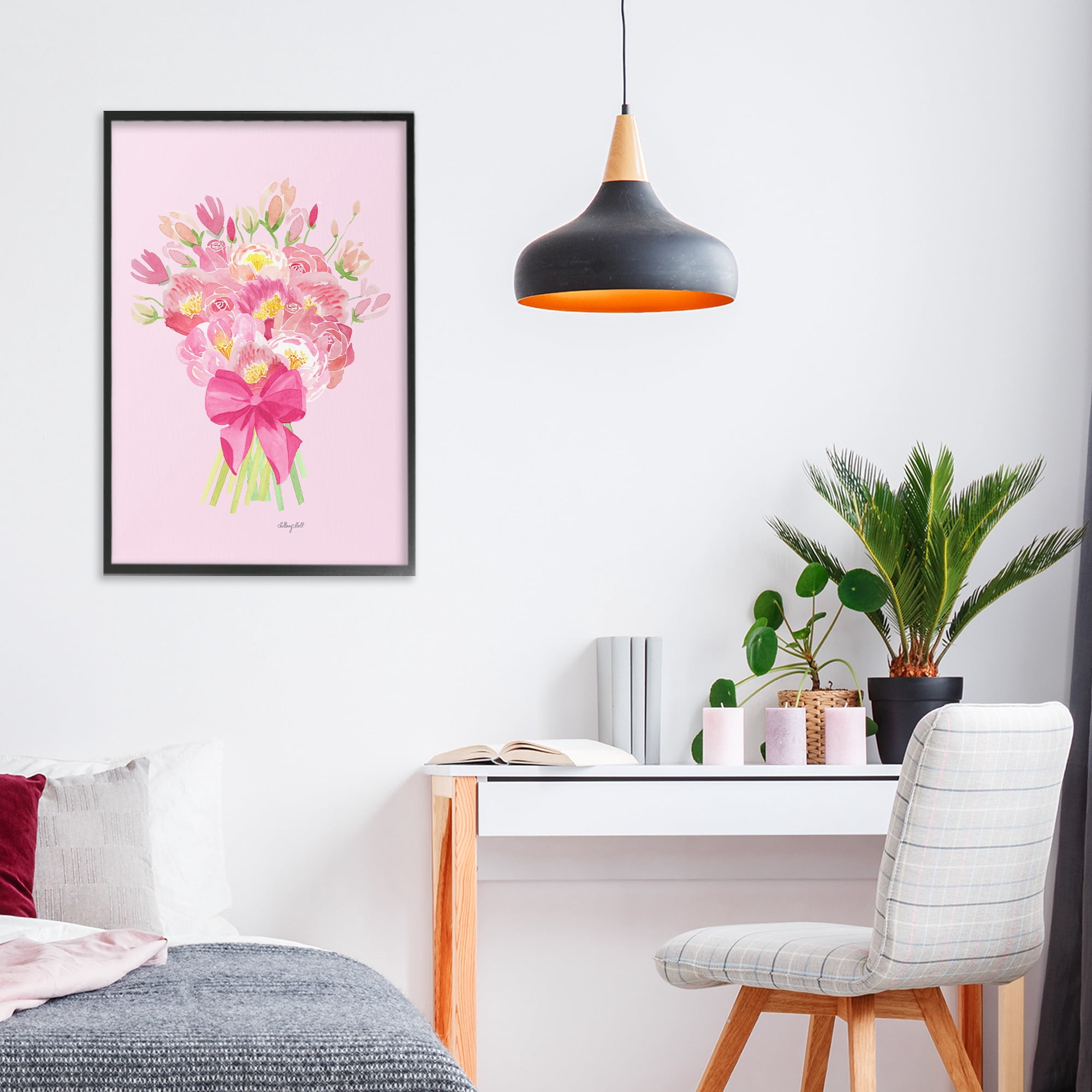 Stupell Industries Romantic Blushing Peonies Black Framed Giclee Art, design by Hillary Holt