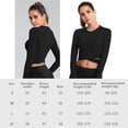 thumbnail image 2 of Camisetas Cortas Con Cuello Redondo Para Mujer, Camisetas Deportivas De Manga Larga Cruzadas Para La Barriga Para Yoga, Fitness, Camisetas Sin Mangas Para Correr Moyic OD016221-01, 2 of 6