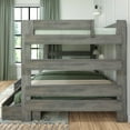 thumbnail image 3 of Max & Lily Solid Wood Modern Farmhouse Farmhouse Queen/Queen Bunk Bed with Storage Drawers, 3 of 8