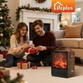 thumbnail image 3 of LifePlus Portable Electric Fireplace Heater with 3D Realistic Flame, 800W/1500W Heat, Manual Temp Adjust, Compact for Bedroom, Living Room, Ideal for Homeowners & Office Workers, 3 of 10