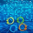 thumbnail image 4 of 12 Pack Fish Pool Rings for Diving, Underwater Swim Dive Rings, Summer Sinking Swimming Toys, (7x6 in, 4 Colors), 4 of 11
