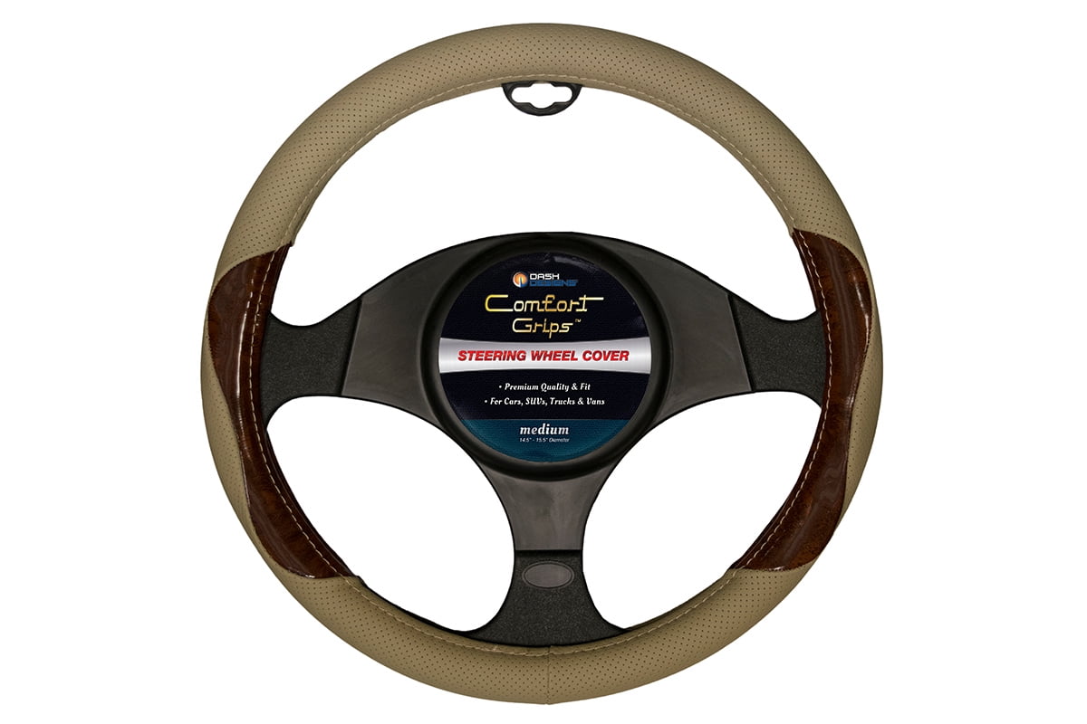 Comfort Grips Luxe Grip Medium Tan Steering Wheel Cover