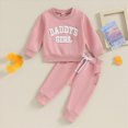 thumbnail image 2 of HCNTES Baby Girl Clothes Fall Winter Toddler Baby Boy Girl Clothes Color Block Hooded Sweatshirt Pullover Jogger Pants 2Pcs Fall Winter Sweatsuit Outfit, 2 of 7