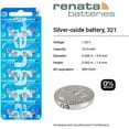 thumbnail image 2 of Renata 321 SR616SW Batteries - 1.55V Silver Oxide 321 Watch Battery (10 Count), 2 of 6
