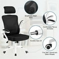 thumbnail image 3 of REKHH  Ergonomic Mesh Office Chair, High Back Desk Chair with with flip-up Armrests, Adjustable Padded Headrest Computer Chair with Lumbar Support for Home Oiffce Game Room,White/Black, 3 of 7