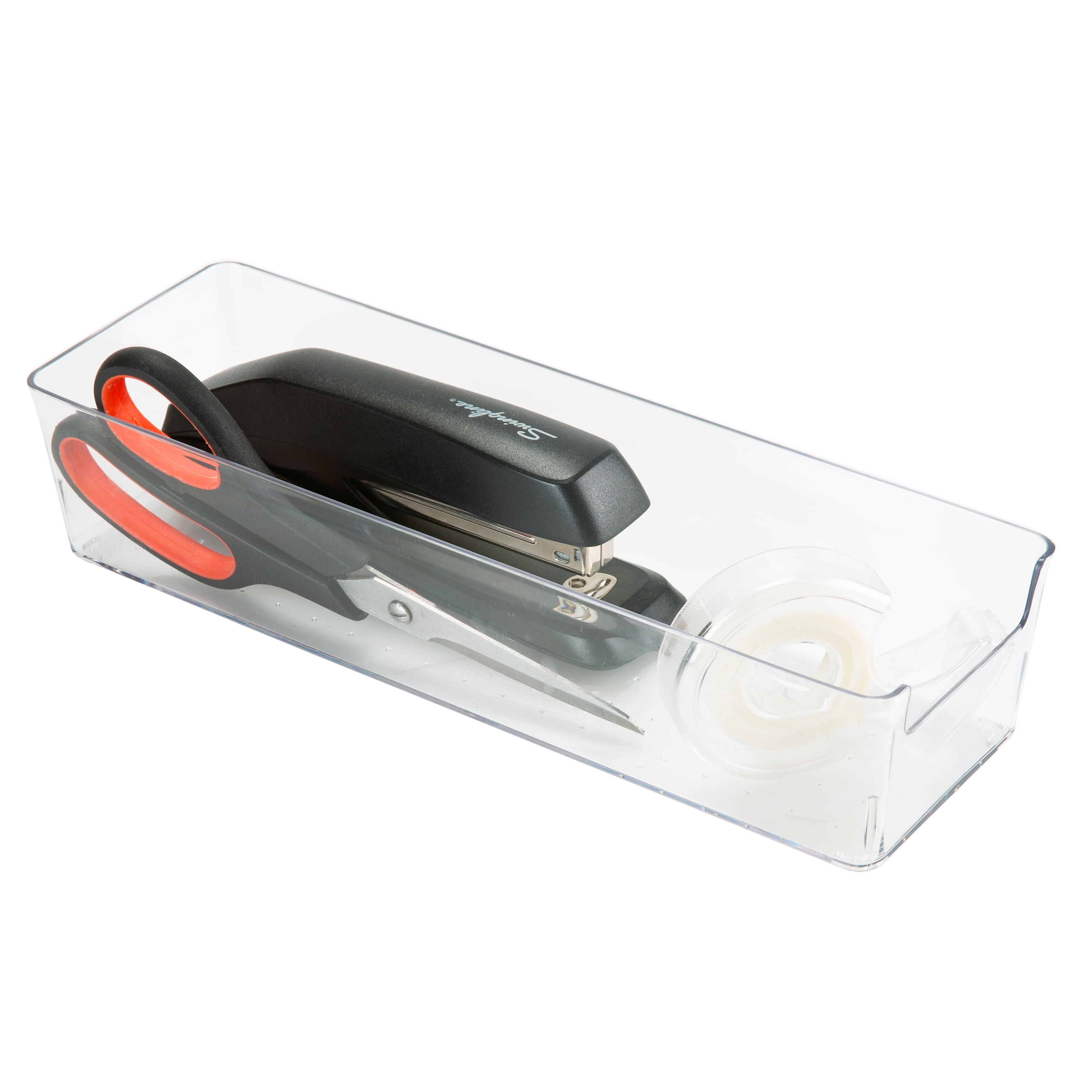 Simplify 2 Pack Medium 11.6" x 3.7" Rectangular Drawer Organizer, Clear