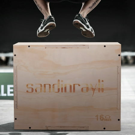Jaxpety 3 in 1 Wood Plyometric Box for Jump Training 20/14/16 Plyo Exercise