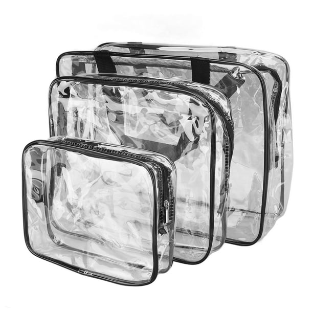 Bolsas de cosméticos transparentes, 3 piezas, bolsas de almacenamiento transparentes portátiles de viaje, bolsas de viaje transparentes, diseño de próxima generación
