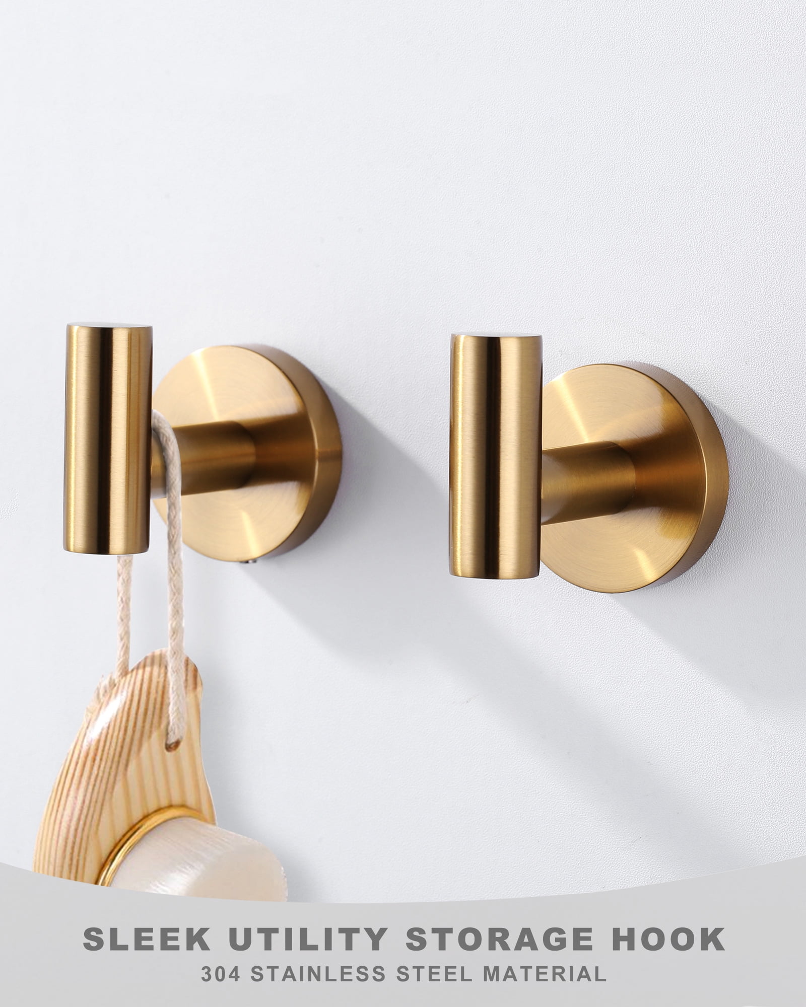 Stainless Steel J-Hook Robe/Towel Hook in Gold