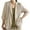Khaki, variant on TMOYZQ Cotton Linen Blazer for Womens 3/4 Sleeve Loose Casual Business Blazer Jackets
