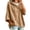 Khaki-03, variant on Women's 3/4 Sleeve Hoodie Oversized Loose Fit Drawstring Hooded Top Casual Pullover Sweatshirt for Fall